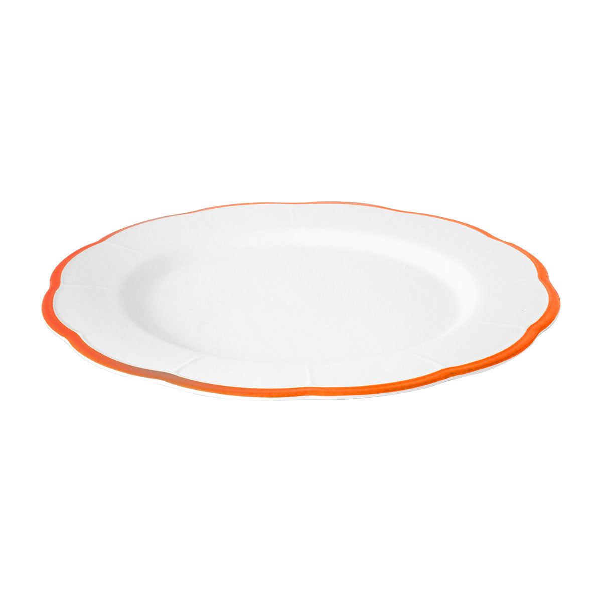 Set of 6 Petalo dinner plates with coloured rim available in 6 different colours