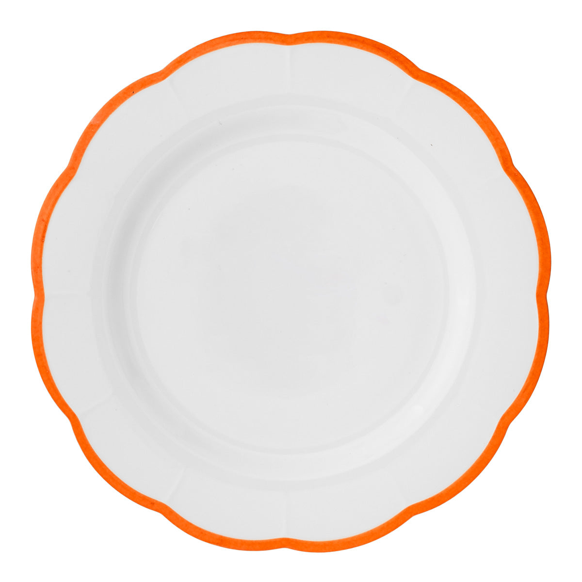 Set of 6 Petalo dinner plates with coloured rim available in 6 different colours