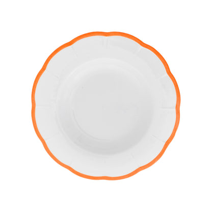 Set of 6 Petalo deep plates with coloured rim available in 6 different colours