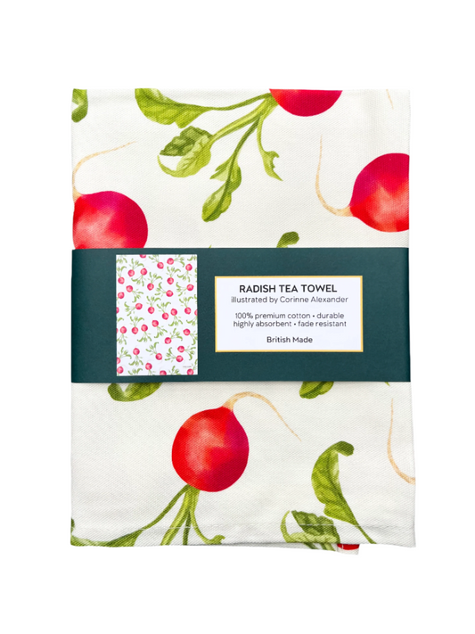 Corinne Alexander tea towels available in 4 vibrant designs